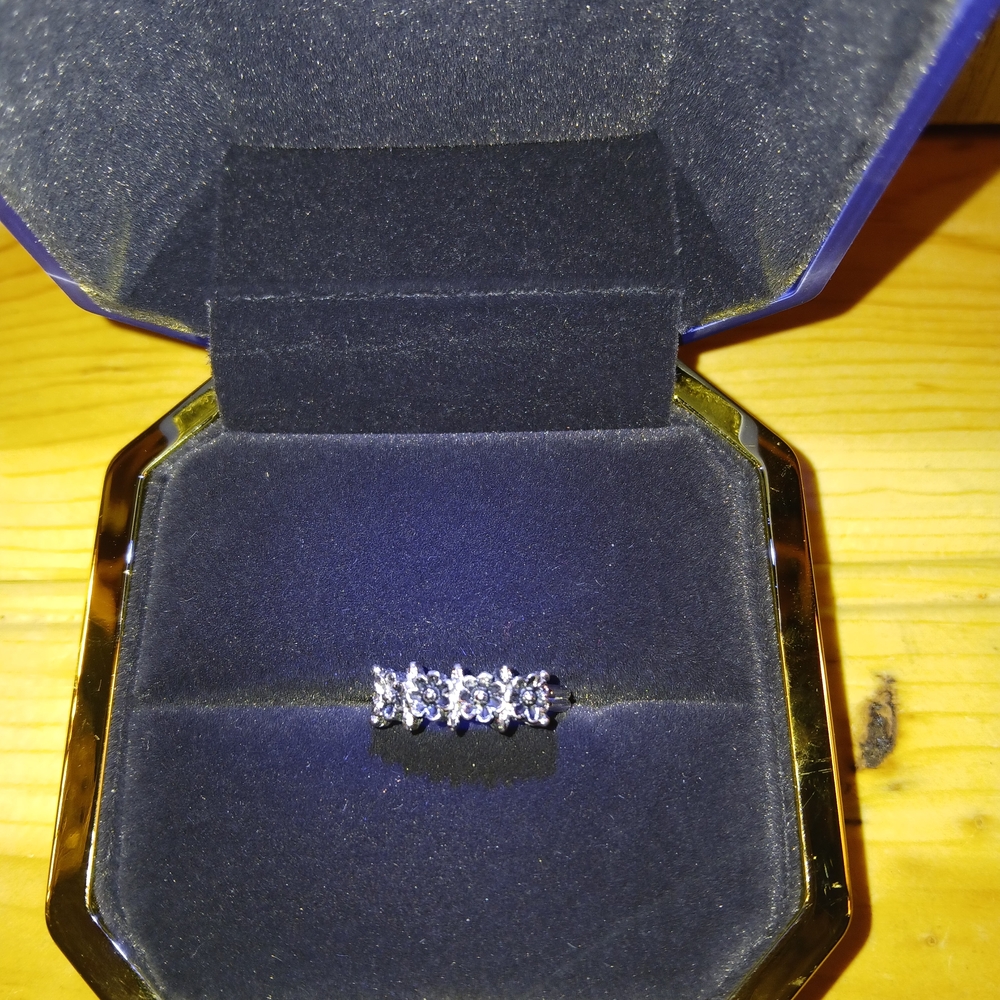 Sarah Coventry Five-Stone Silver Ring with Clear Stones